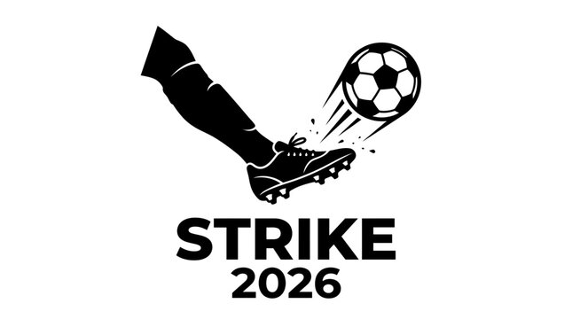Soccer player leg kicking ball illustration for sports tournament.