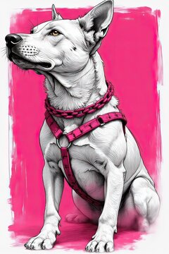cane su sfondo rosa 01