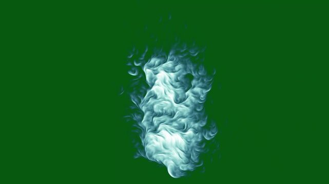 Candle smoke wisps line moving on a green background. gas flow or steamy smoke,  cartoon fx animation, smoke, dust, effect  Cartoon smoke explosion dust wave animation,  Looping smoke rising up 2D