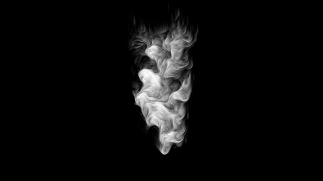 Cartoon smoke explosion dust wave animation, White smoke slowly moving on a black background. gas flow or steamy smoke,  Looping smoke rising up 2D cartoon fx animation, smoke, dust, puff, effect