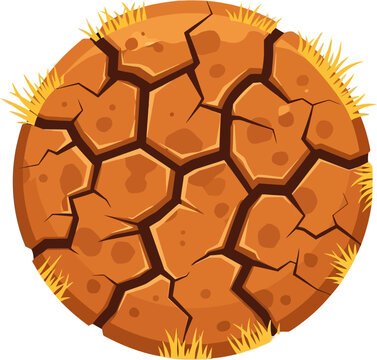 Cracked Earth Illustration - A Visual Representation of Drought and Aridity.