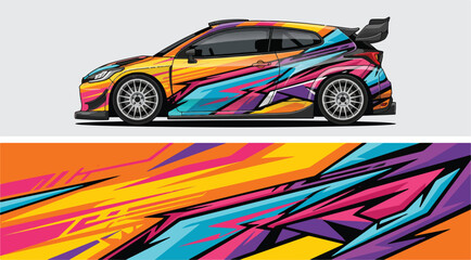 Obraz premium Colorful Car Side View Illustration 2.