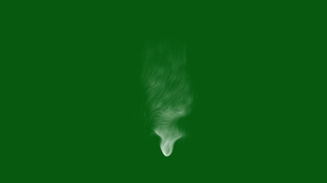 Smoke explosion dust wave animation, White smoke slowly moving on a green background. gas flow or steamy smoke,  Looping smoke rising up. 2D cartoon fx animation, fx smoke, dust, puff, effect