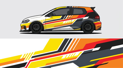 Obraz premium Colorful racing car side view.