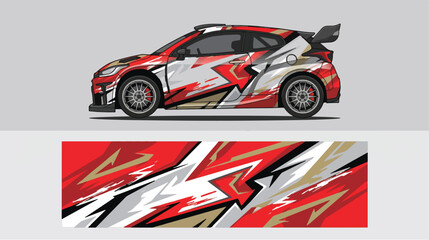 Fototapeta premium Red and white race car design.