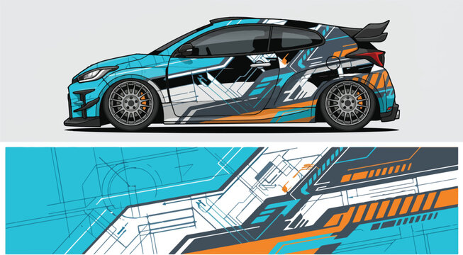 Side View of a Race Car.