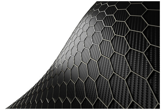 Hexagonal carbon fiber texture, transparent background