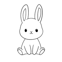 Fototapeta premium black and white Hand drawn illustration of cute animals perfect for coloring page