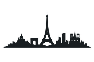 Paris Skyline Silhouette - Simple Composition