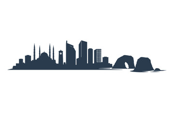 Naklejka premium Beirut Skyline Silhouette - Lebanon Cityscape