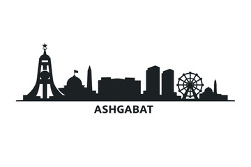 Obraz premium Ashgabat Skyline Silhouette Vector Illustration