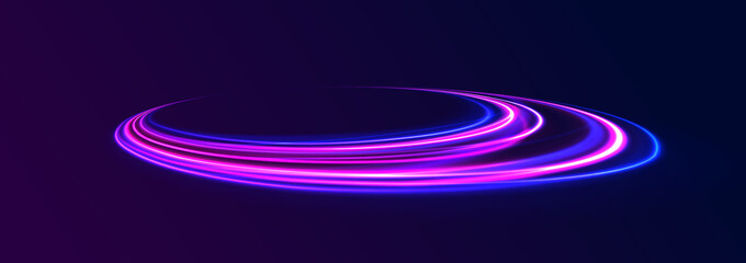 Fototapeta premium Transparent background laser wave flows with blue glow. Smooth vector airflow forms dynamic streak pattern. Modern tech motion effect design.