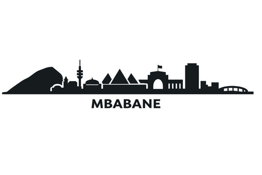 Mbabane Skyline Silhouette Vector Illustration