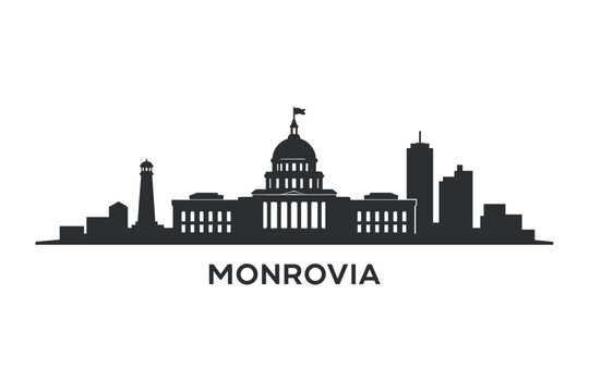 Monrovia Skyline Silhouette Vector Illustration