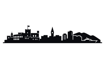 Naklejka premium Monaco Palace Silhouette Skyline Vector Illustration