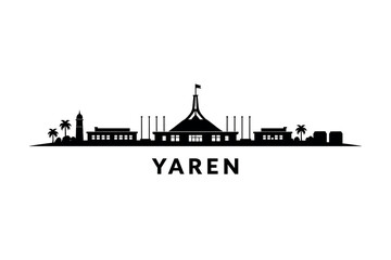Obraz premium Yaren Skyline Silhouette - Nauru Island Landscape