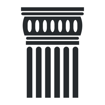Antique column icon in vector design showing classic architectural element for use in various graphic projects