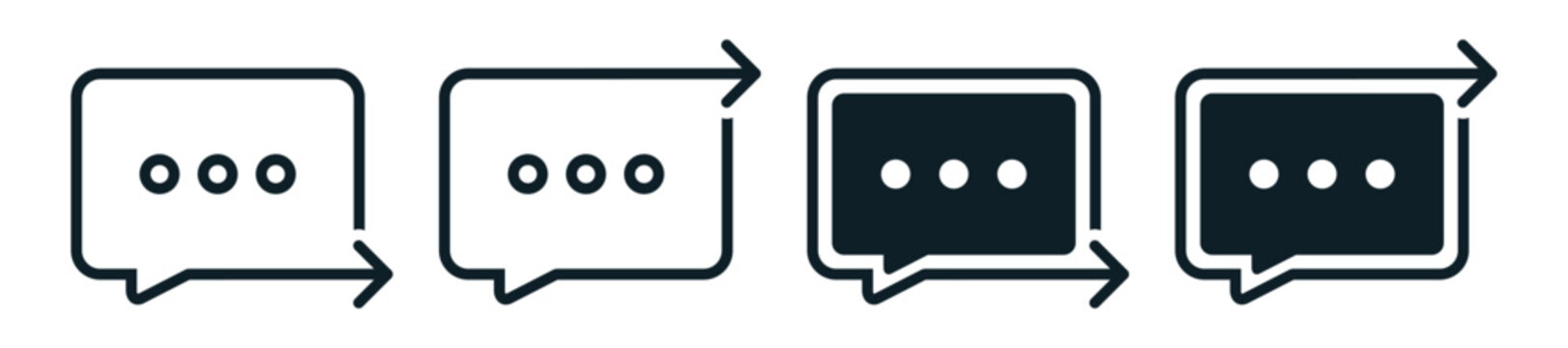Message Export Icon. Chat Sharing Symbol. Vector Illustration