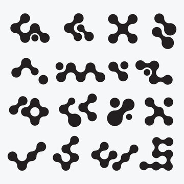 Abstract Y2K Liquid Blob Shapes Vector Set with Futuristic Organic Elements