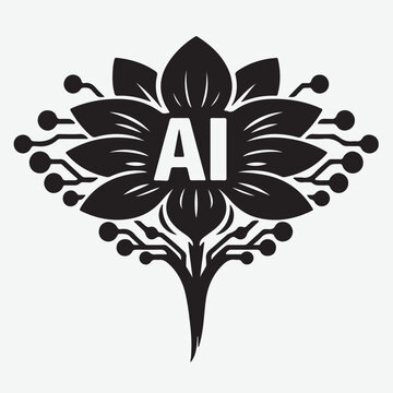 ai flower Silhouette vaktor icon 