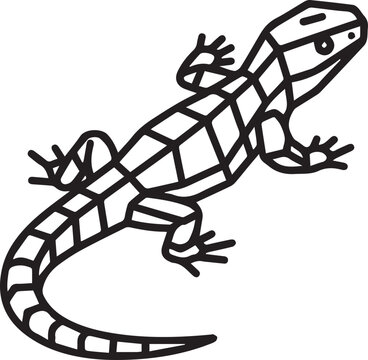 Minimalist Beaded Lizard Full-Body Vector Icon Perfect for Herpetology Studies, Wildlife Conservation, Educational Materials, Zoology Research, Reptile Identification Guides, Nature