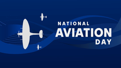 National Aviation Day - banner, poster, vector illustration © KR Studio