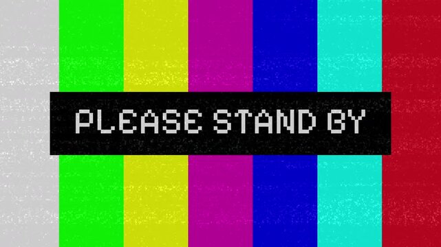 Vintage Television Screen Displaying Please Stand By.