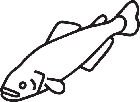 Minimalist Vector Bowfin Fish Full-Body Isometric Icon &ndash; Perfect for Aquatic Biology, Marine Life Education, Fish Taxonomy, Scientific Research, Nature Conservation, Eco-Friendly Brands