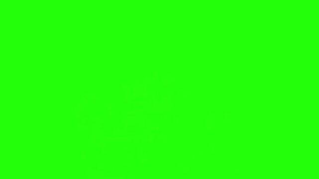 3D Animation of a Flying Saucer UFO Hovering and Pulsing with Neon Lights on Green Screen Background