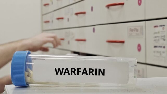 WARFARIN tablets used to prevent blood clot formation and manage thromboembolic disorders a vitamin K antagonist