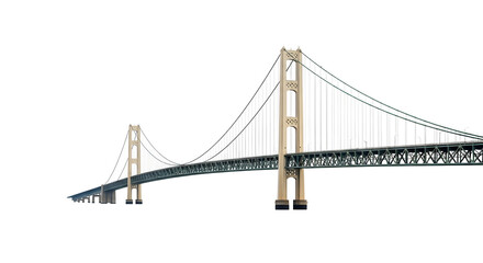 Fototapeta premium The majestic suspension bridge spans across the water with tall towers and cables