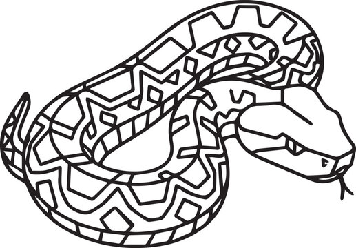 Minimalist Gaboon Viper Full-Body Vector Icon for Wildlife Conservation, Herpetology Research, Dangerous Snake Symbols, Educational Infographics, Medical Toxicology Guides, Zoology Studies