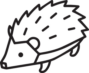 Minimalist vector icon of Hedgehog full body iso © anton