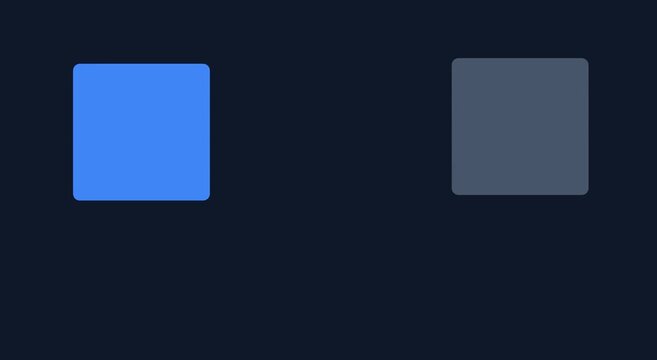 Minimalist blue square motion loop on dark animation background