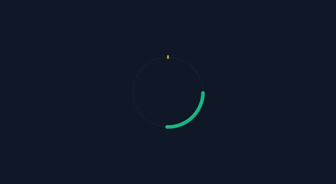 Minimalist circular loading spinner animation on dark animation background
