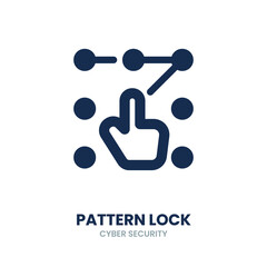 Fototapeta premium Pattern lock icon. screen, lock, phone, security, protection, button, authentication, touchscreen, pin. Vector Icon Illustration