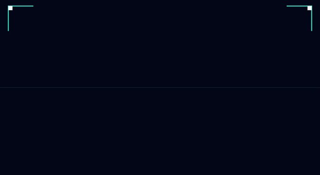 Minimalist digital hud overlay with corner focus markers for ui animation