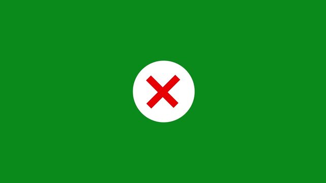 X cross Mark, wrong check mark animation, red cross mark icon animation background, symbol of cancel, deny, wrong or incorrect, symbol appear in a circle. 4k videos