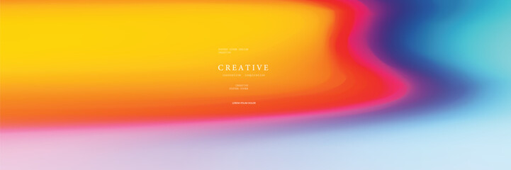 striking visual composition of blurred, organic flowing shapes in a spectrum of vivid colors, perfect for creative branding, music festivals, or digital art © aditiyarhamadhan