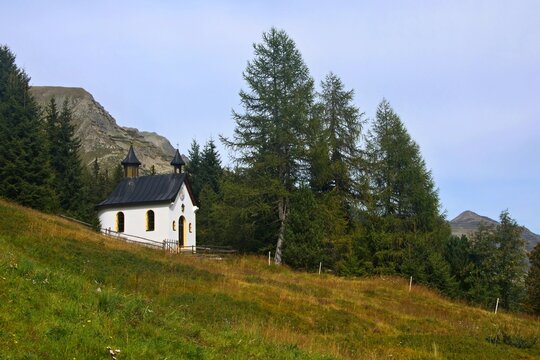 Austrian Alps - view of the DiasAlpe chapel near Kappl