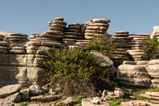 Rocas calizas erosionadas en El Torcal de Antequera