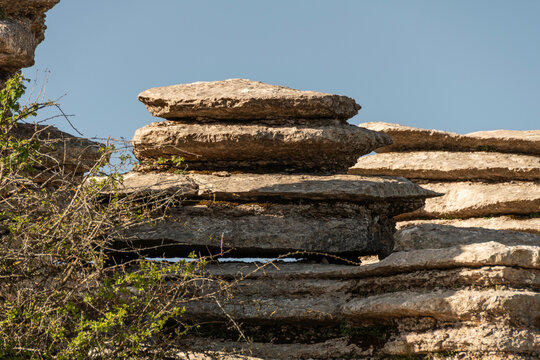 Capas de roca erosionada en El Torcal de Antequera