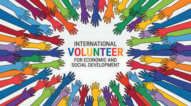 international volunteer day, colorful hands