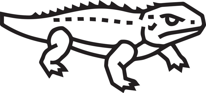 Minimalist Isometric Tuatara Vector Icon &ndash; Perfect for Nature Conservation, Zoology Studies, Wildlife Education, Scientific Presentations, NZ Heritage Symbols, Eco-Branding, Bio-Diversity