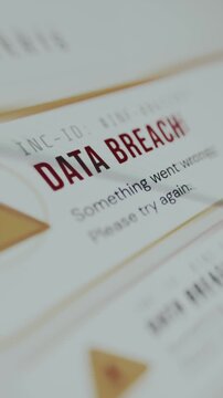 Data breach alert showing incident identification number