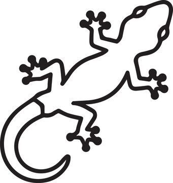 Minimalist Leaf-tailed Gecko Vector Icon Ultra-clean, High-Resolution Symbol for Nature Conservation, Herpetology Studies, Wildlife Education, Eco-Branding, Zoology Research, Reptile