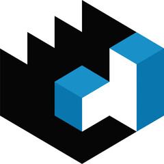 Obraz premium Ascending isometric cube stairs – Ideal for business scaling, growth consulting, or architectural technology.