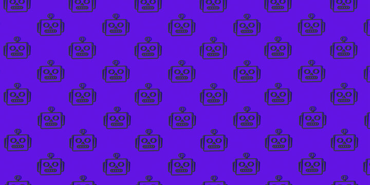 Pattern with bot. 3d render illustration.