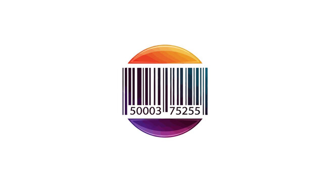 Barcode label with numbers and stripes.