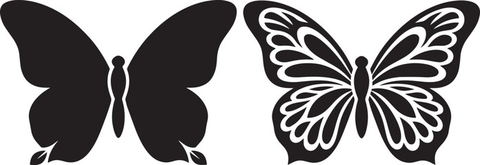 Butterfly silhouette black insect vector icon © Creative vectors